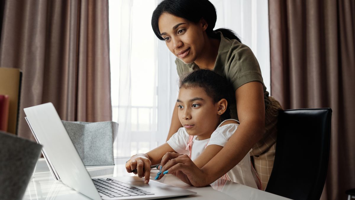 Family spending time together at home