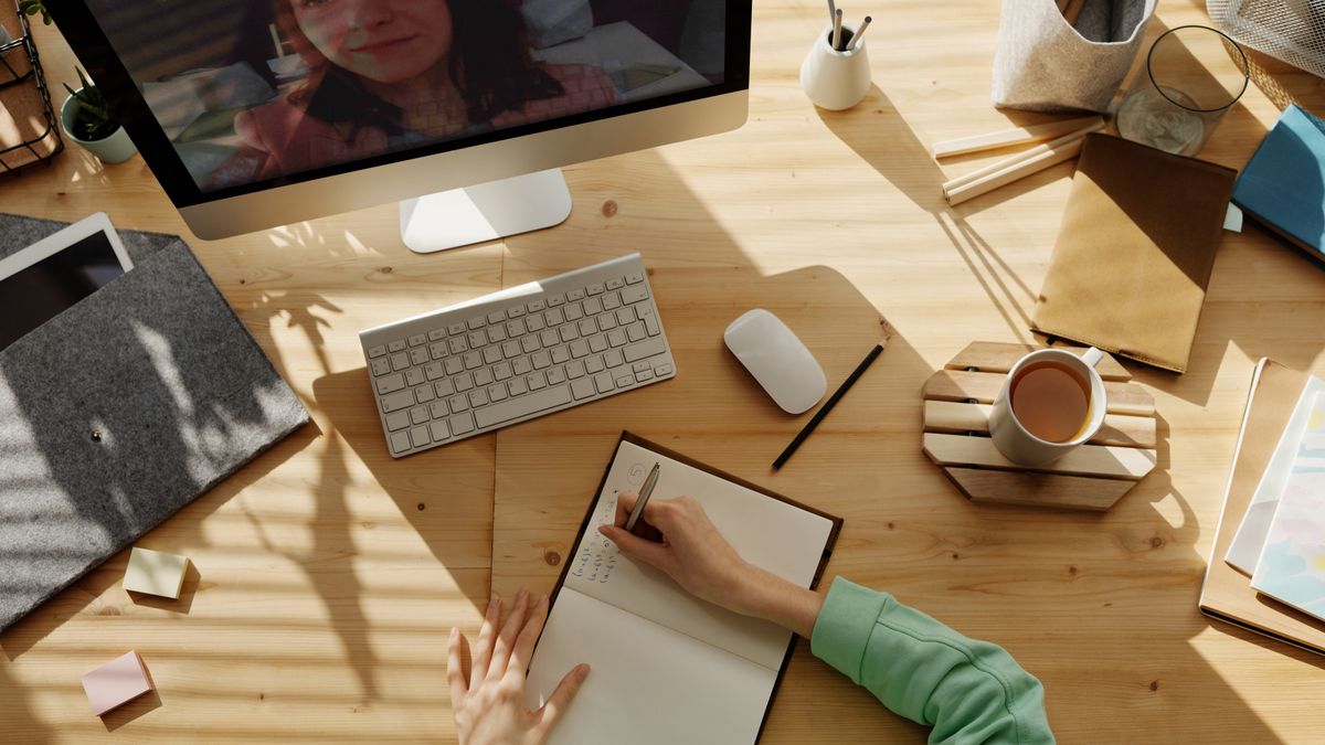 Study desk with open books for a block review