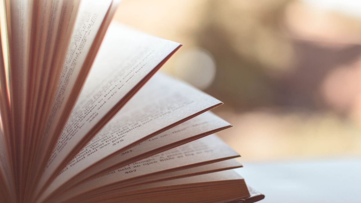 Open storybook with warm reading light